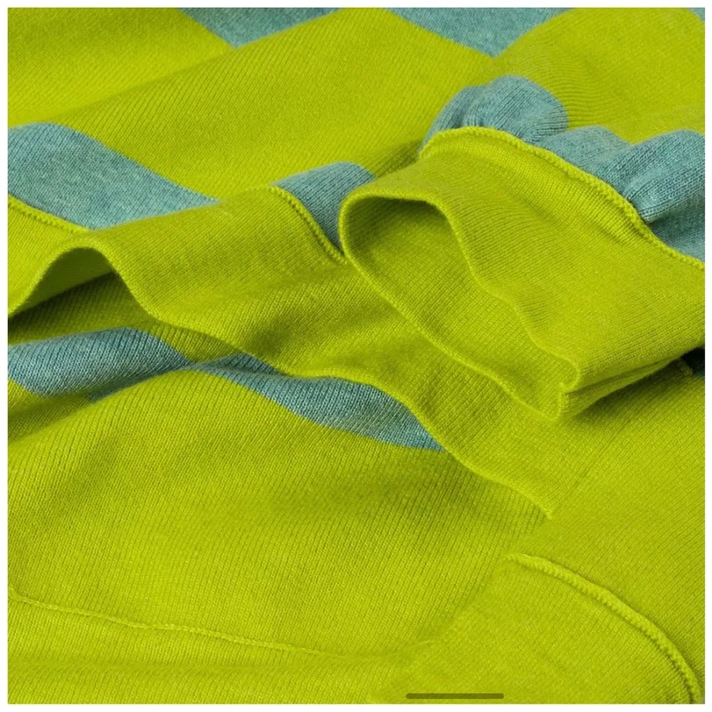 NWT Free People Uptown Stripped Pullover in Aura Lime Combo size S